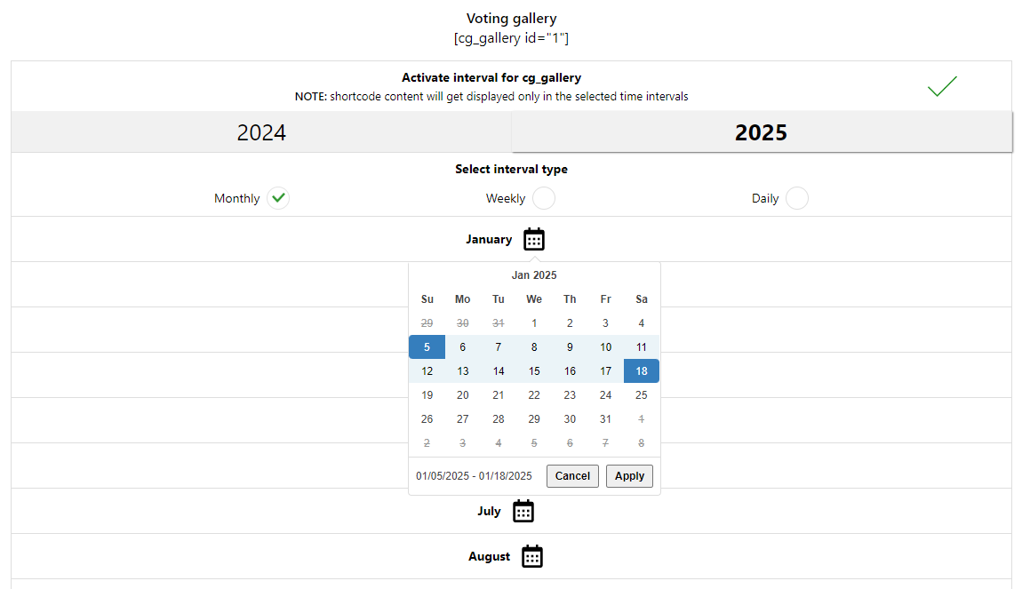 Contact Form Interval